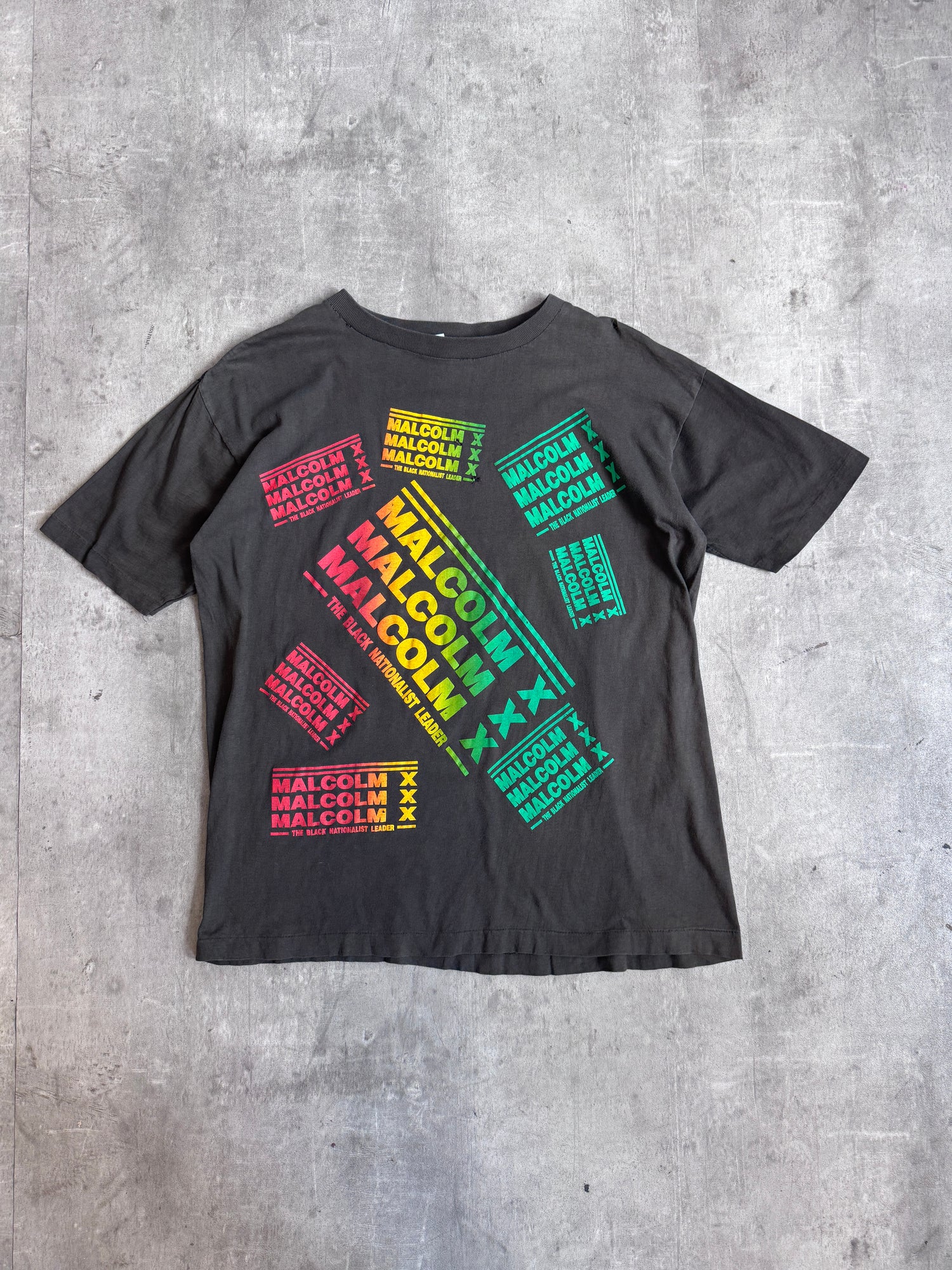 1990s Malcom X Spellout Single Stitch Graphic Tee