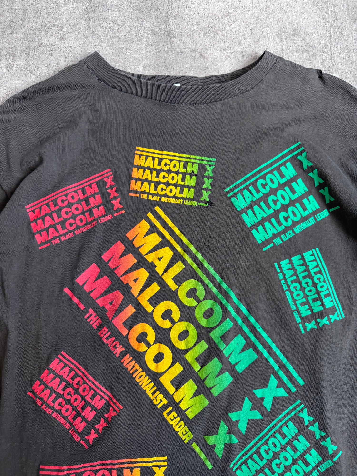1990s Malcom X Spellout Single Stitch Graphic Tee