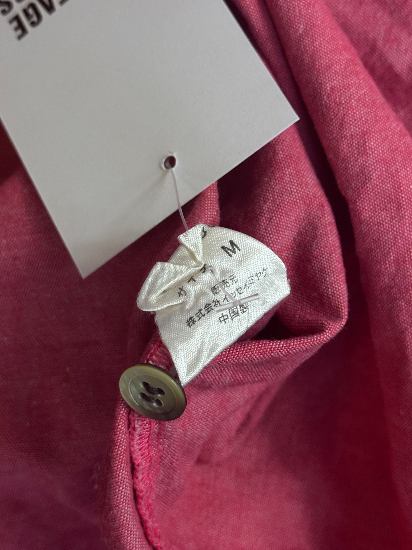 Issey Miyake Pink Embroidered Western Chambray Shirt