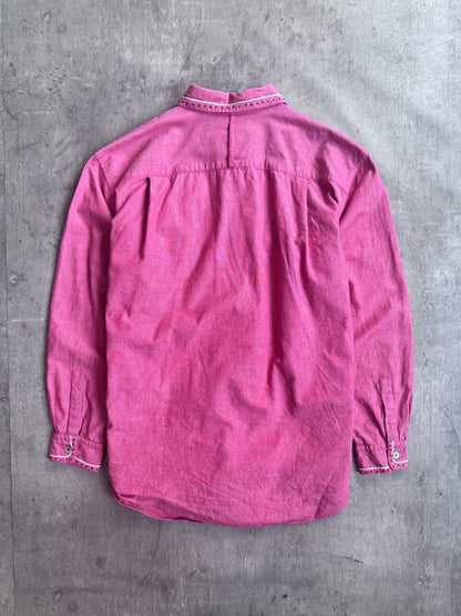 Issey Miyake Pink Embroidered Western Chambray Shirt