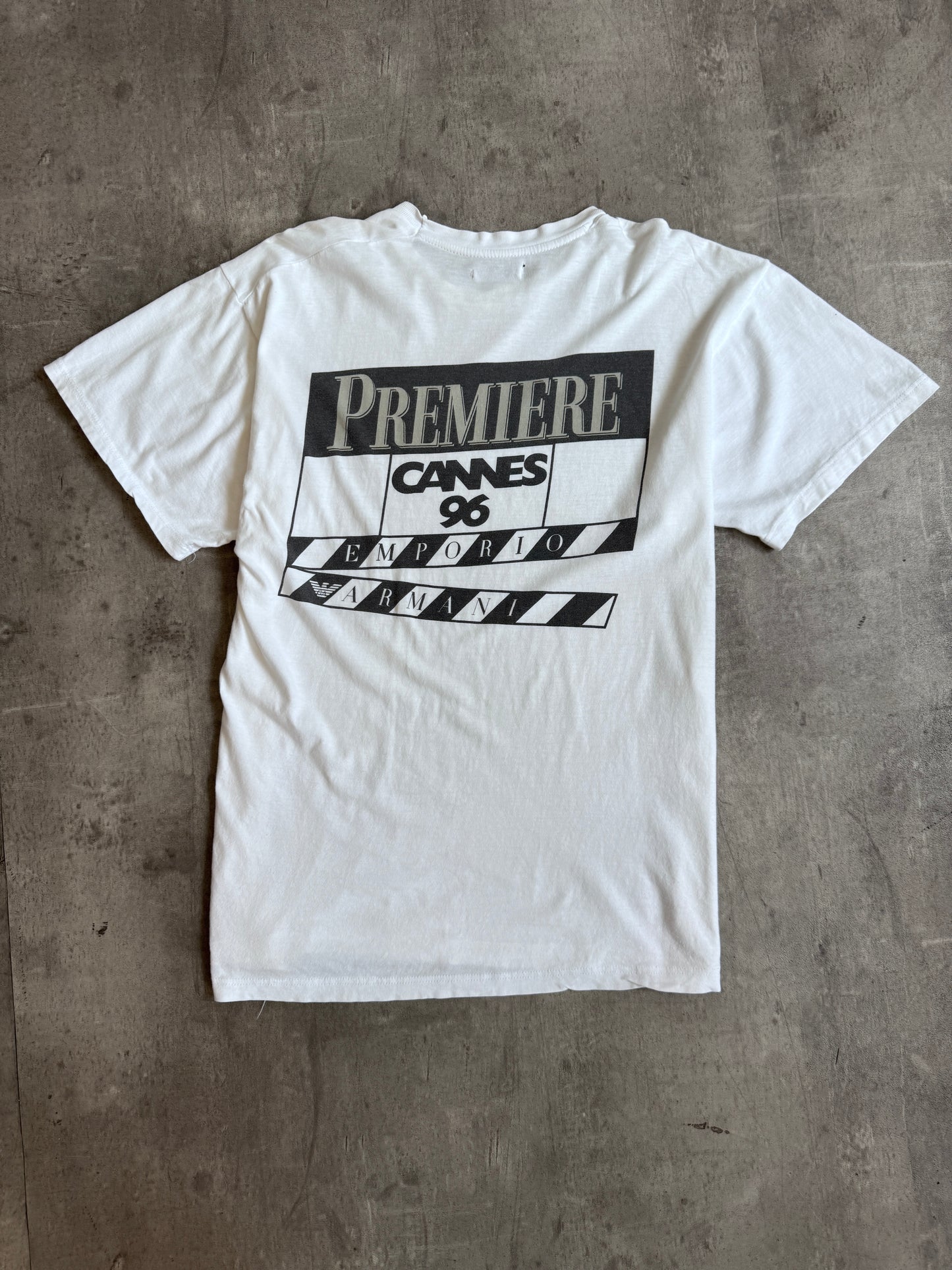 1996 Emporio Armani Single Stitch Cannes 96' Premiere Promo Tee