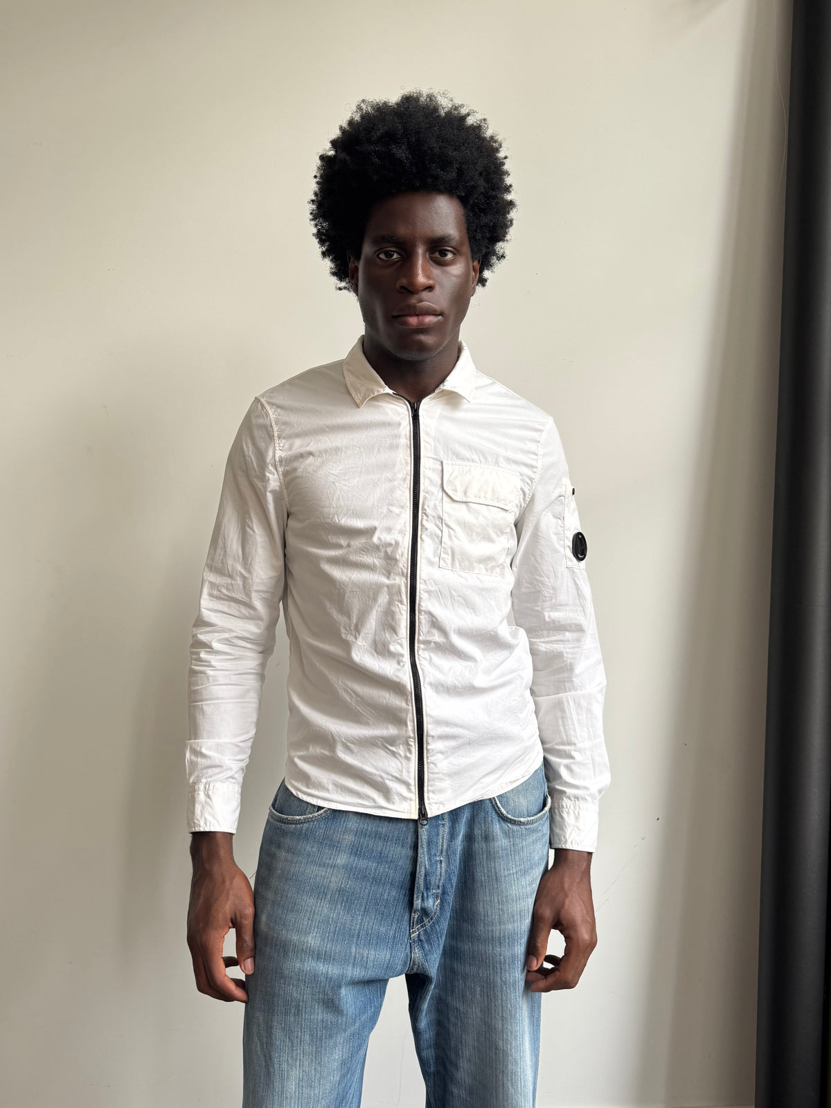 S/S 2022 C.P. Company White Chrome-R Lightweight Overshirt