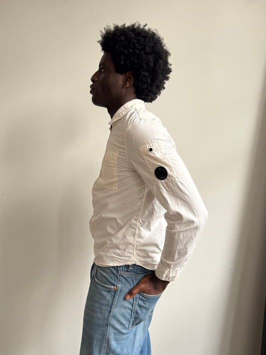 S/S 2022 C.P. Company White Chrome-R Lightweight Overshirt