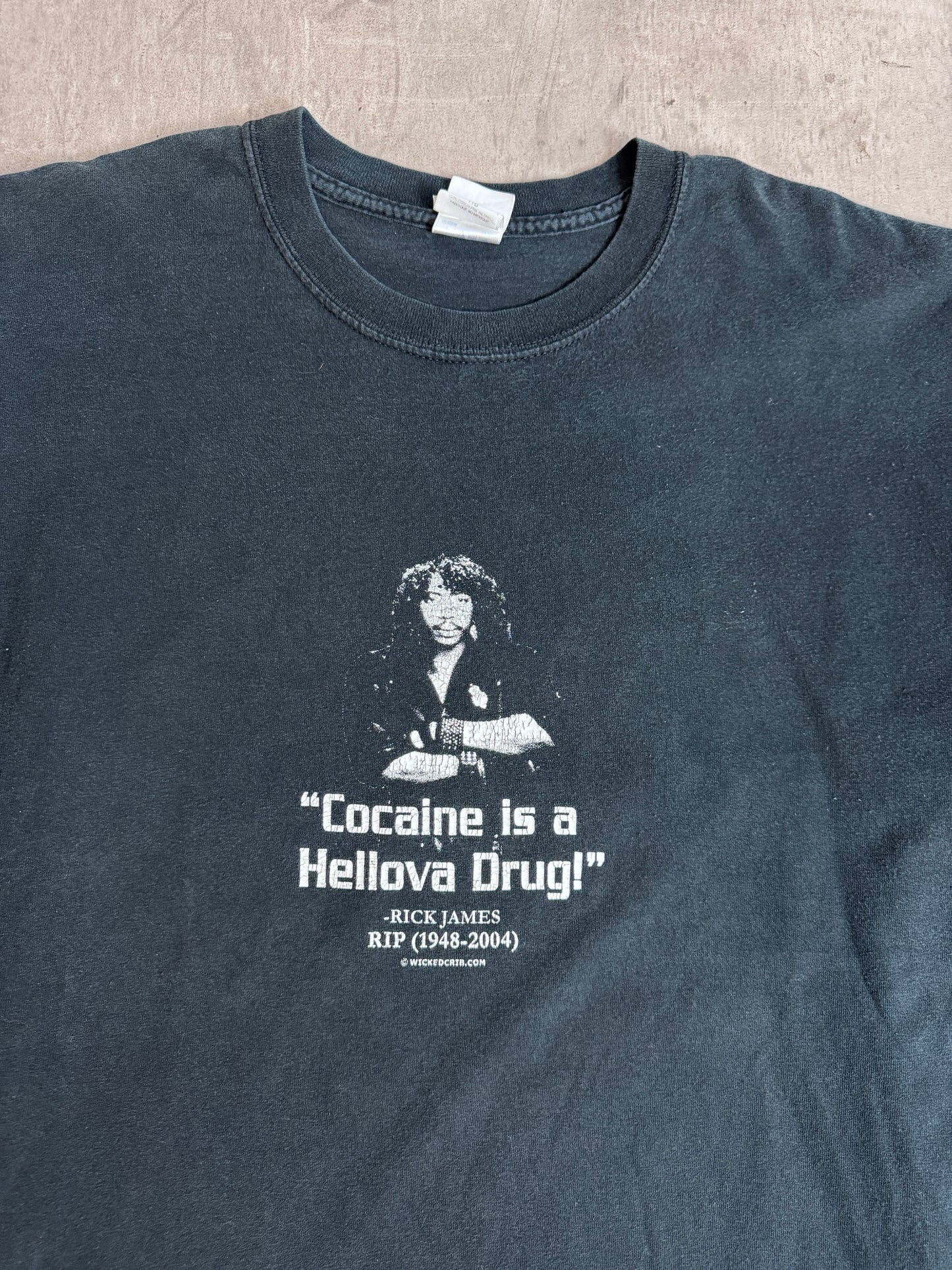 2004 Rick James Black Graphic Tee