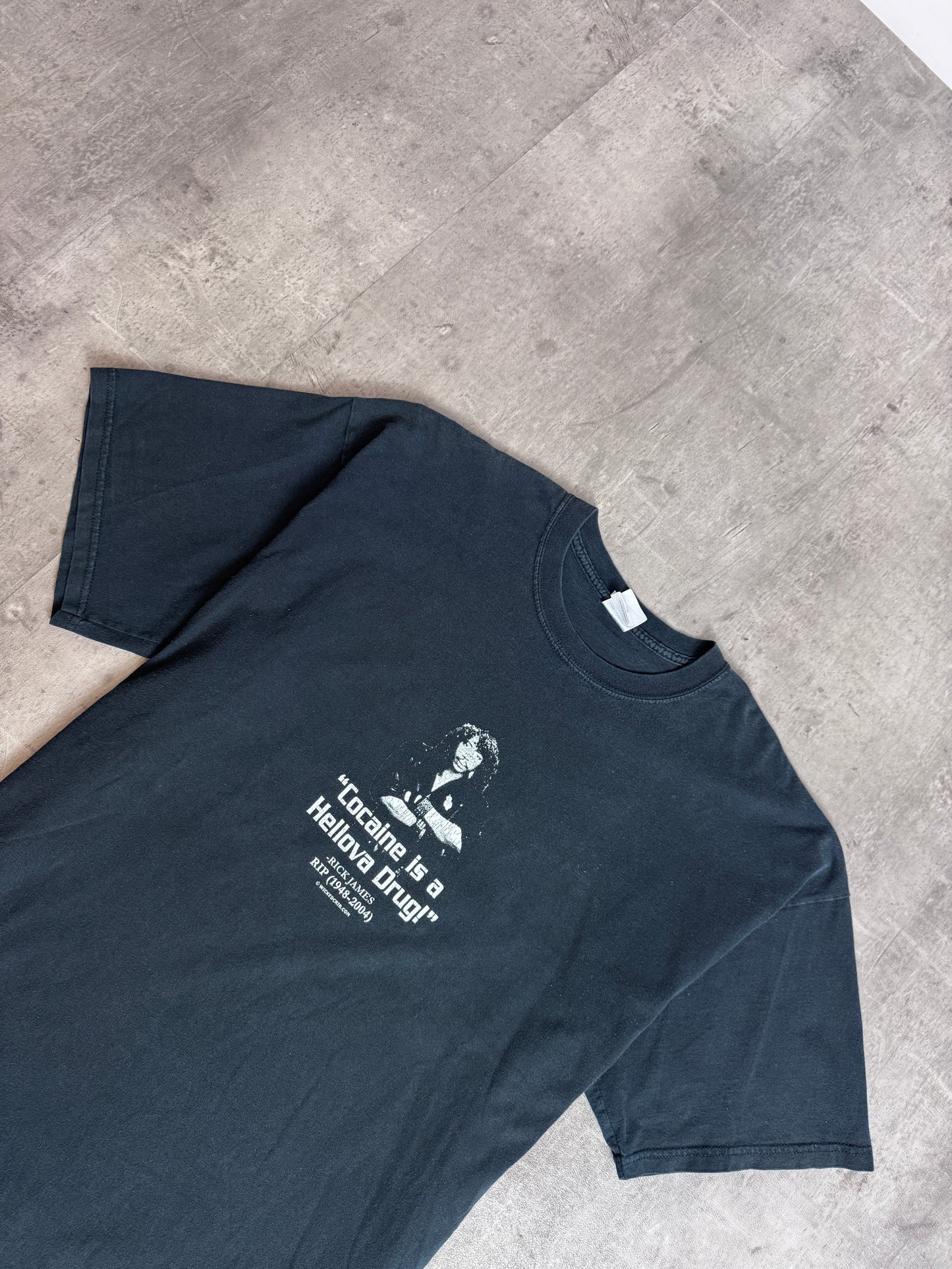 2004 Rick James Black Graphic Tee