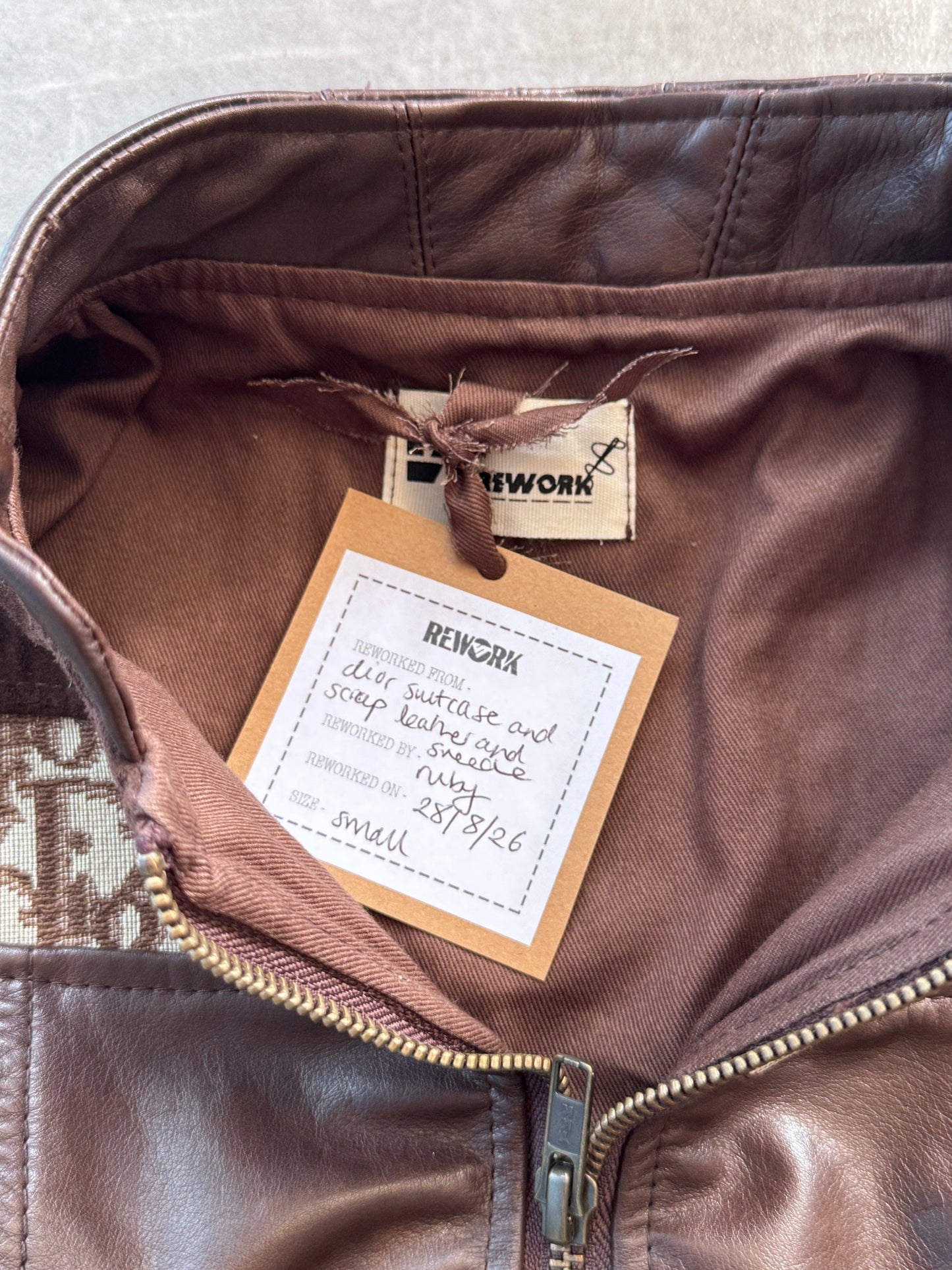 VT Rework: Dior Monogram Brown Suede Trim Leather Vest