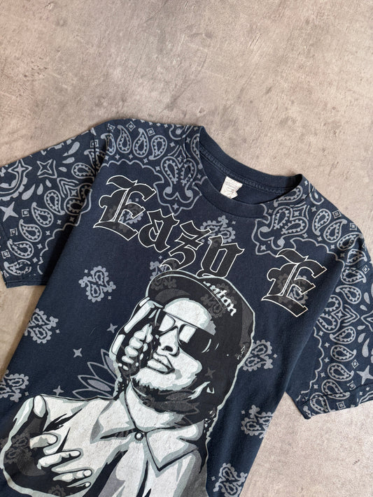 2000 Eazy E NWA Ruthless Records Allover Grenade Print Single Stitch Graphic Tee