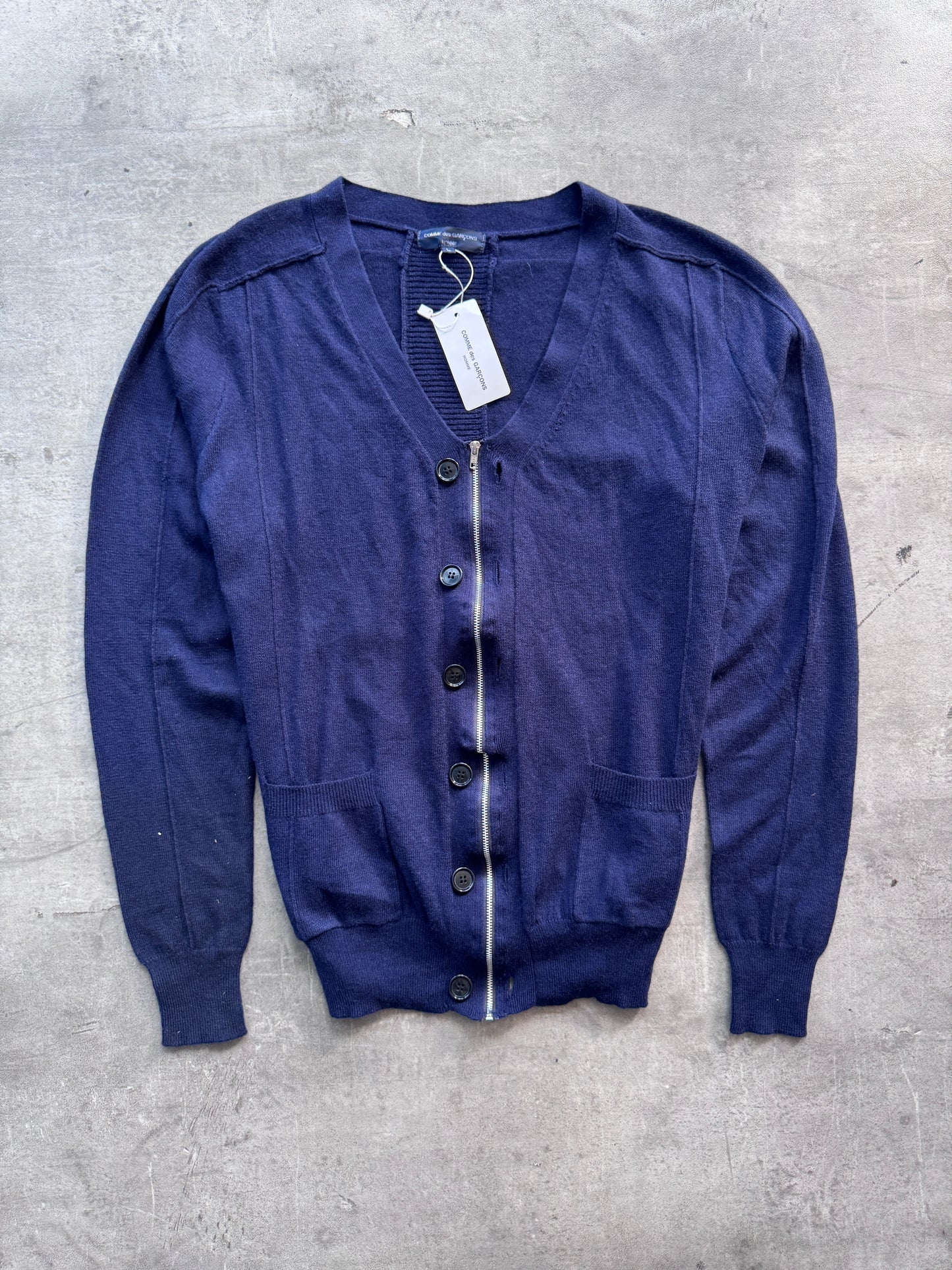 2009 Comme Des Garcons Structured Wool Zip Cardigan