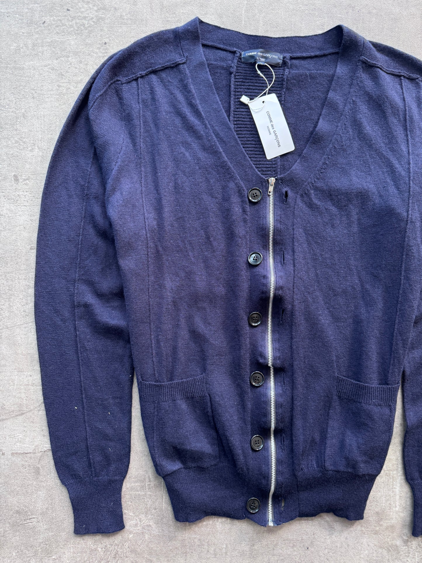 2009 Comme Des Garcons Structured Wool Zip Cardigan