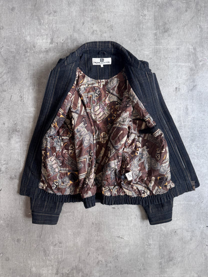 1980s Balmain Striped Wool Embroidered Blouson