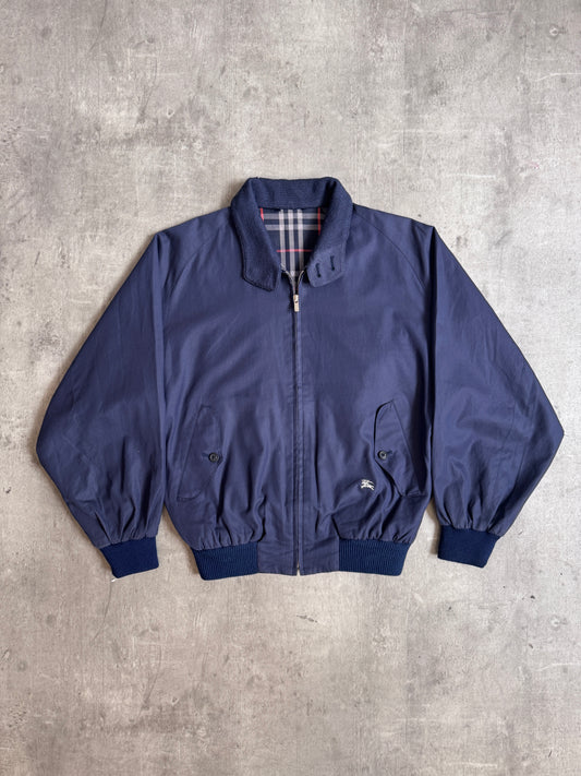 Burberry Navy Hip Logo Nova Check Lined Blouson
