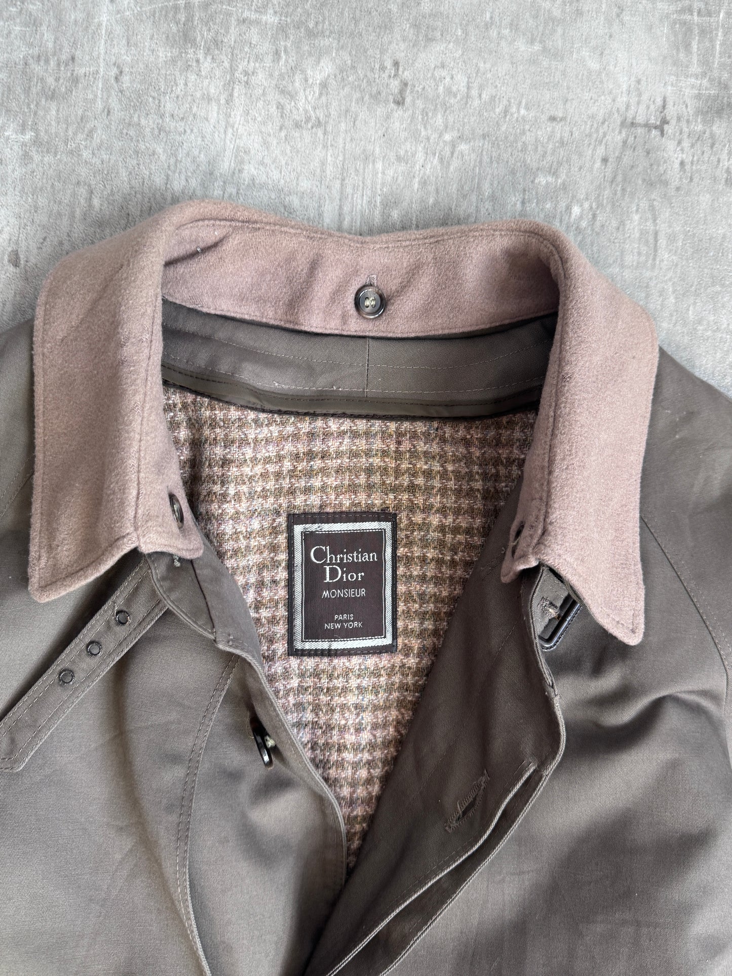 Christian Dior Wool Lined Single Breasted Trench Coat