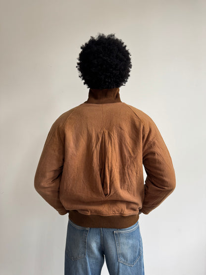 90's Burberry Brown Nova Check Lined Wool Bomber