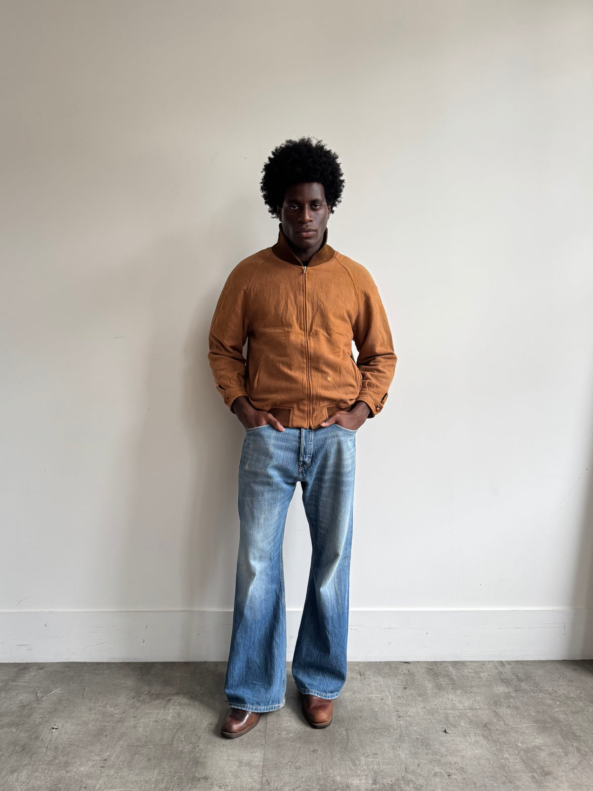 90's Burberry Brown Nova Check Lined Wool Bomber