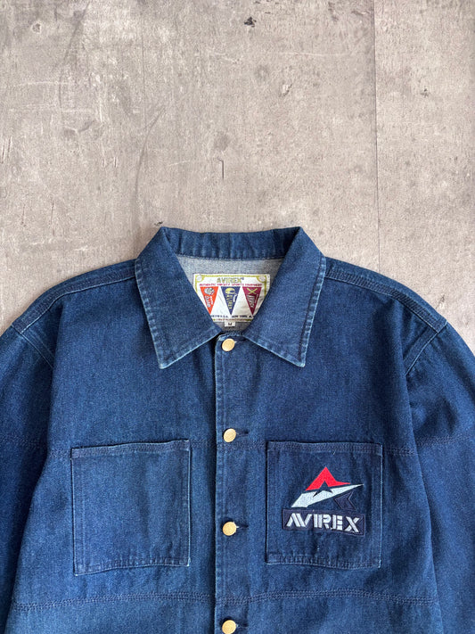 Avirex Denim Patched Button Down Jacket