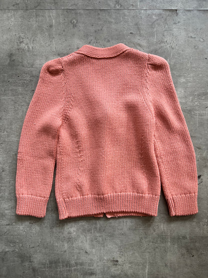 Louis Vuitton Pink Wool Brooch Detail Cardigan FA:276 (SC829)