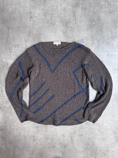 90s Emporio Armani Two Tone Knit Abstract Sweater