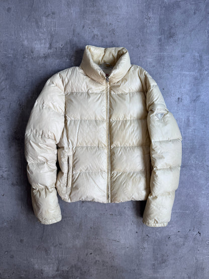 Prada Beige Cropped Puffer Jacket