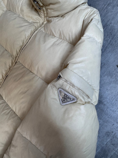 Prada Beige Cropped Puffer Jacket