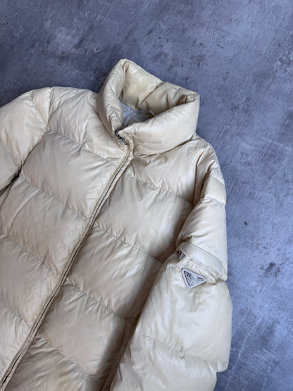 Prada Beige Cropped Puffer Jacket