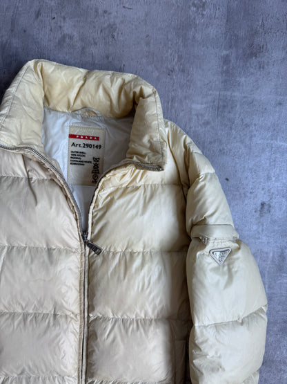 Prada Beige Cropped Puffer Jacket