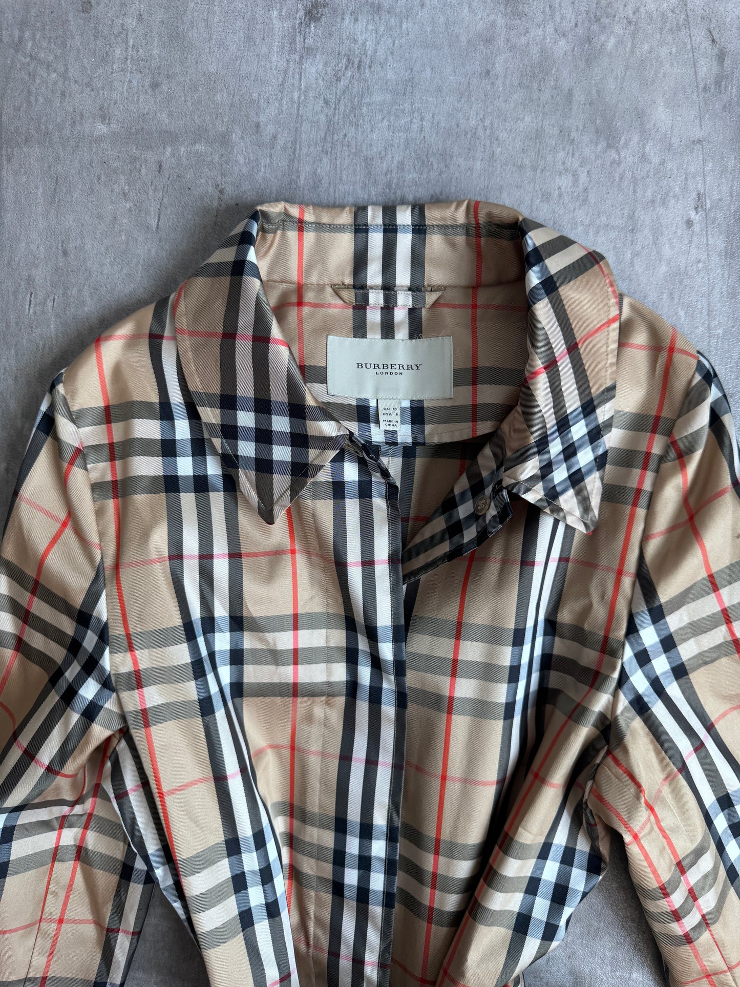 Rare Burberry Nova Check Nylon Lightweight Trench Jacket