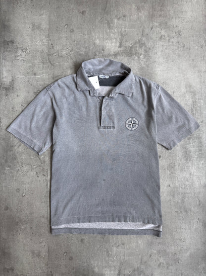 SS2004 Washed Grey Stone Island Logo Polo Shirt