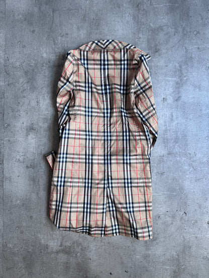 Rare Burberry Nova Check Nylon Lightweight Trench Jacket