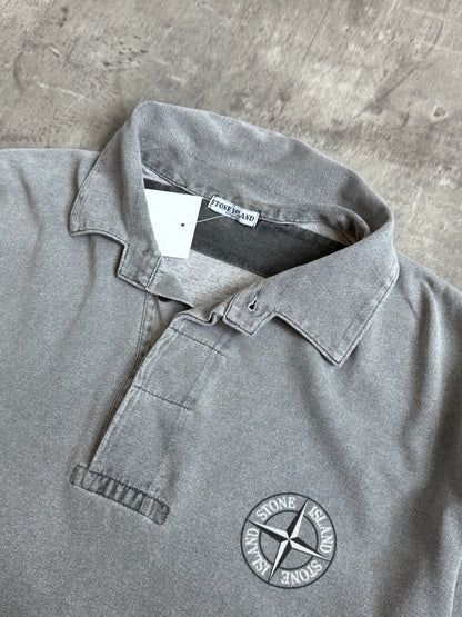 SS2004 Washed Grey Stone Island Logo Polo Shirt