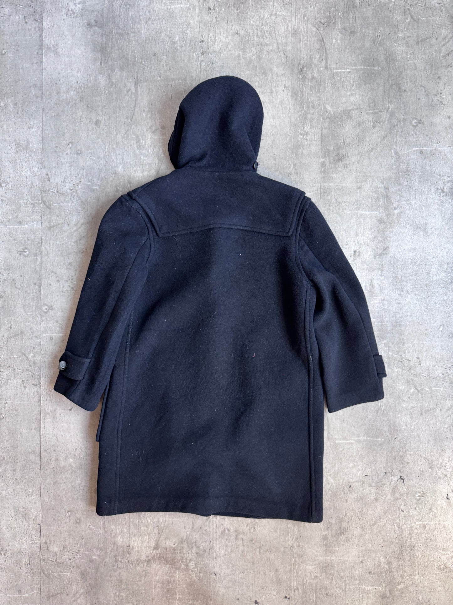 Burberry Nova Check Lined Navy Wool Duffle Coat