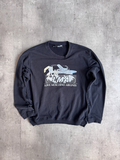 Love Moschino Airline Black Graphic Sweater