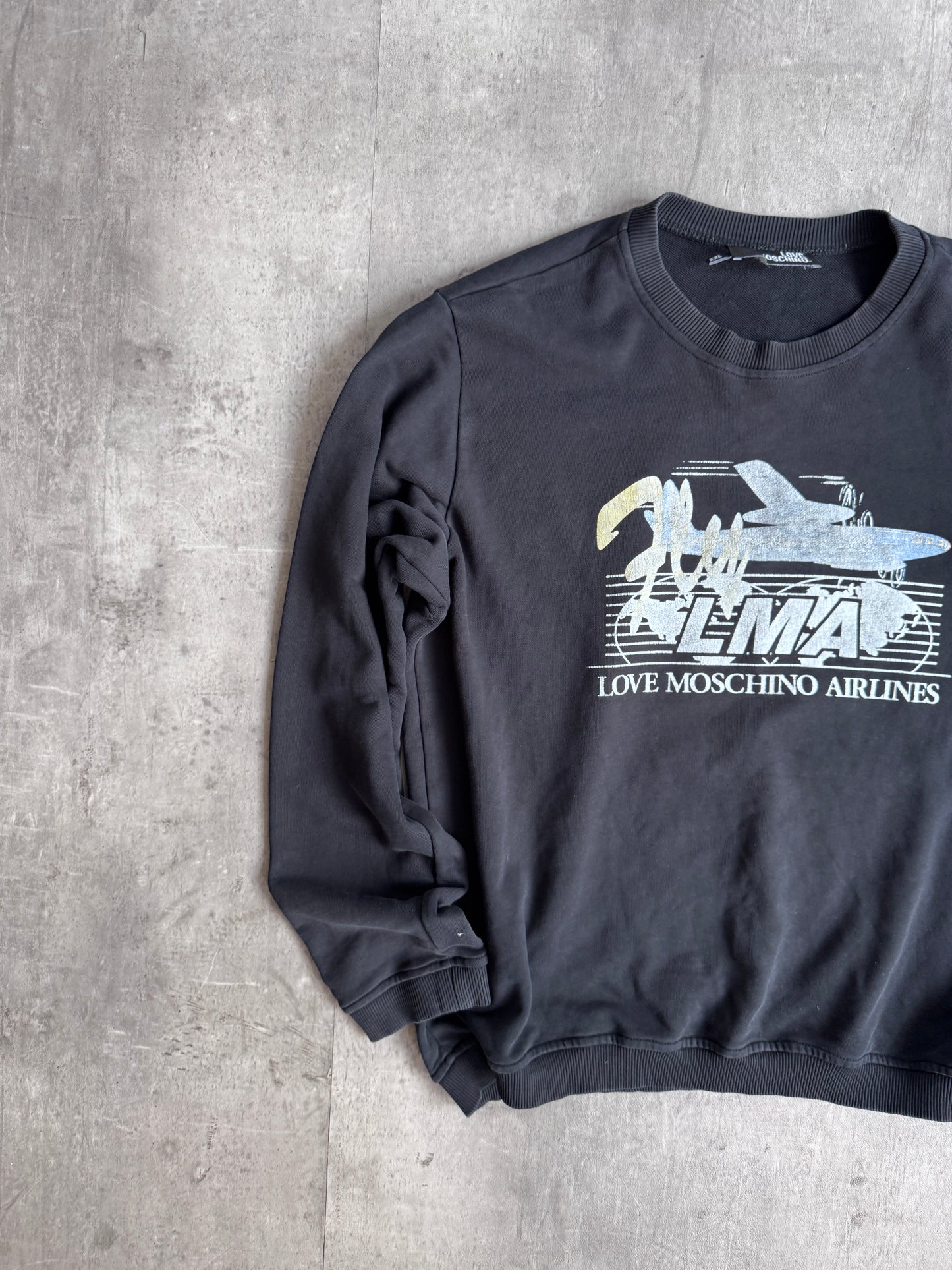 Love Moschino Airline Black Graphic Sweater