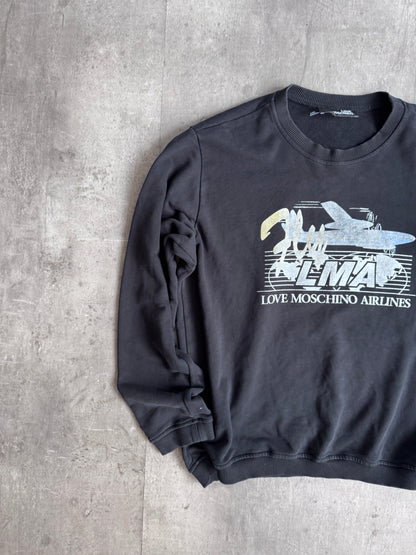 Love Moschino Airline Black Graphic Sweater