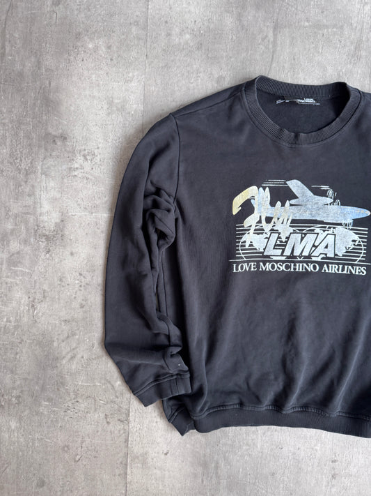 Love Moschino Airline Black Graphic Sweater