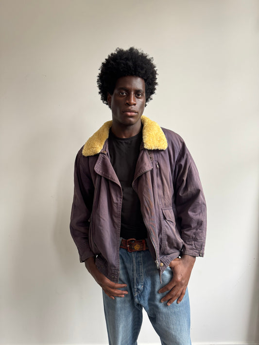 A/W 1986 Marithé + François Girbaud x Closed Asymmetrical Aviator Flight Bomber Jacket