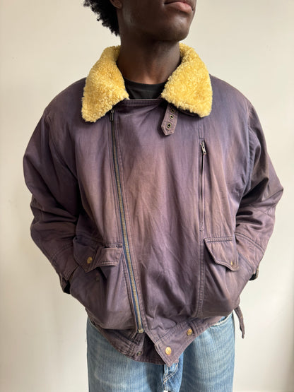 A/W 1986 Marithé + François Girbaud x Closed Asymmetrical Aviator Flight Bomber Jacket