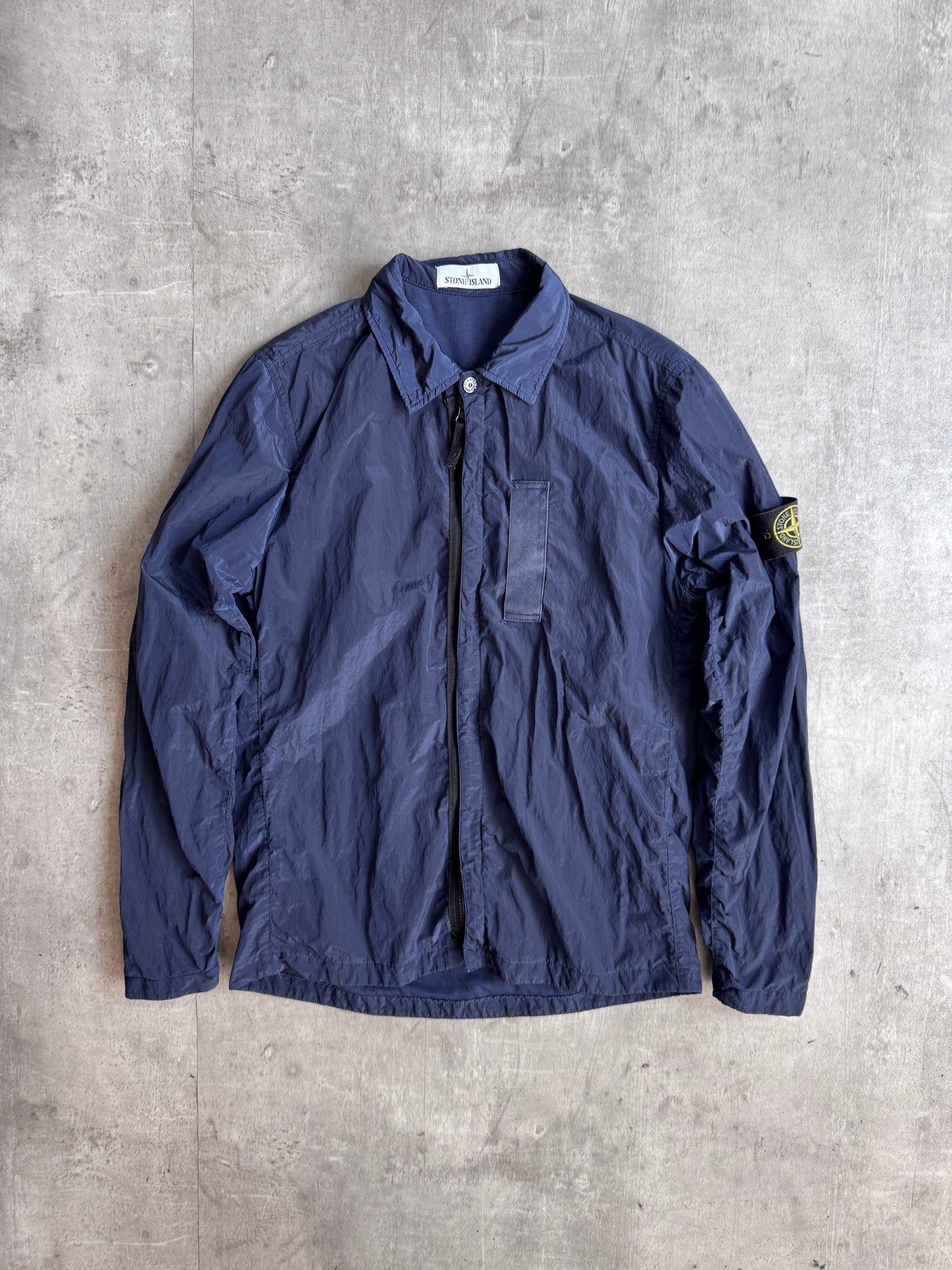 A/W 2017 Stone Island Navy Nylon Zip Up Shirt
