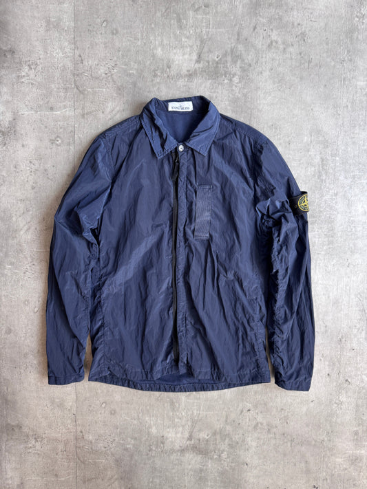 A/W 2017 Stone Island Navy Nylon Zip Up Shirt