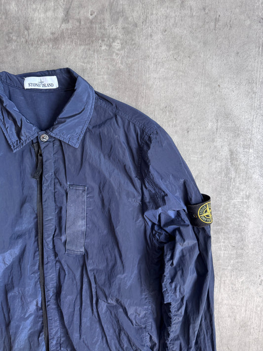 A/W 2017 Stone Island Navy Nylon Zip Up Shirt