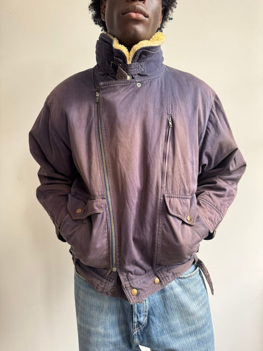 A/W 1986 Marithé + François Girbaud x Closed Asymmetrical Aviator Flight Bomber Jacket