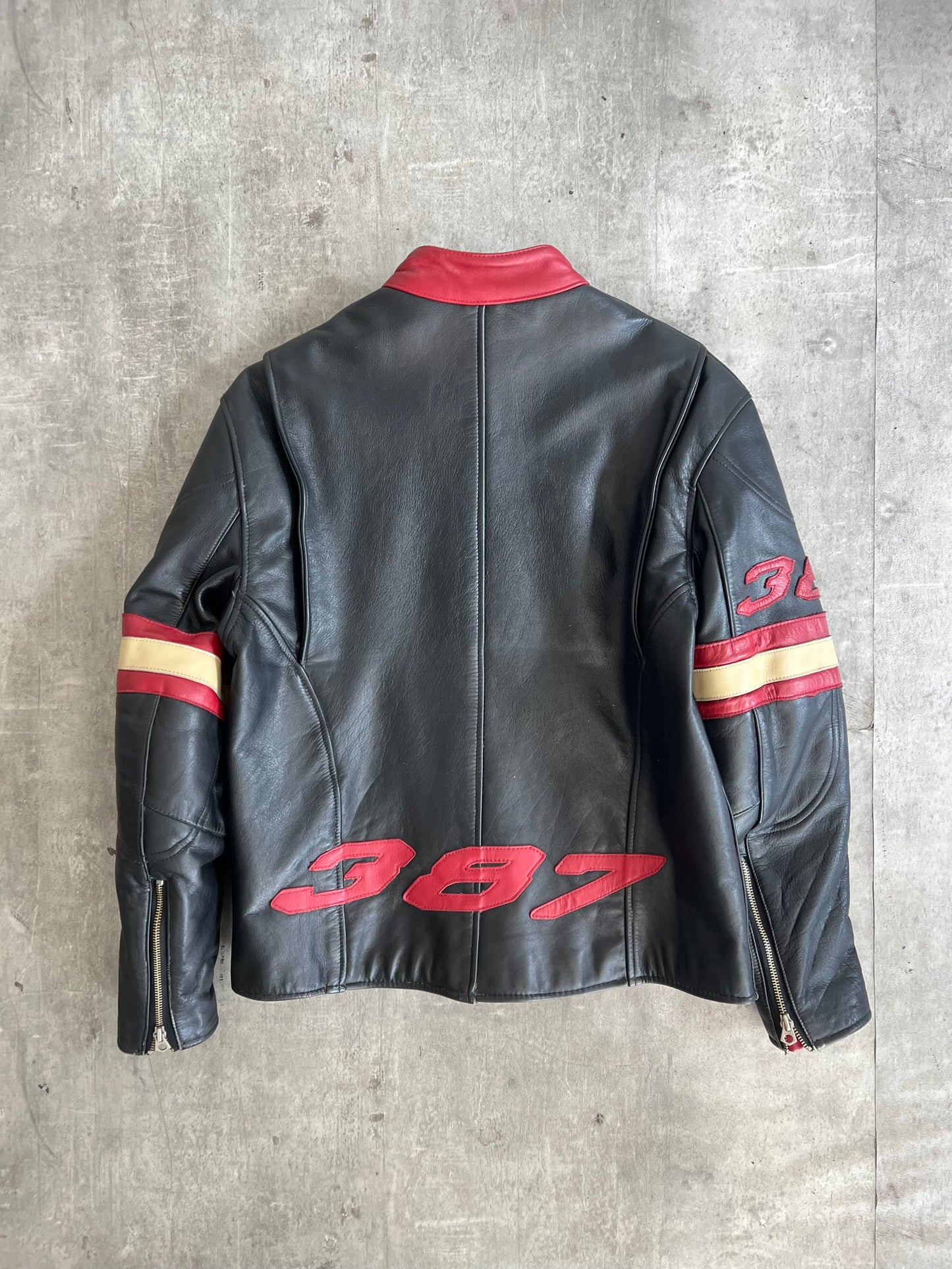 Avirex Sport Leather Moto Cafe Racer Jacket