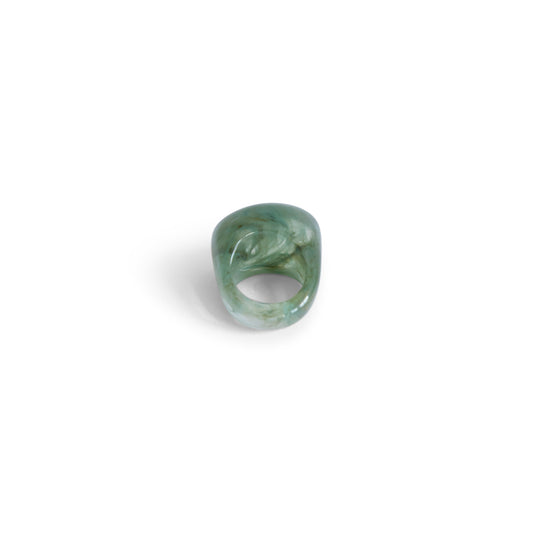 Marbeled Green Resin Ring