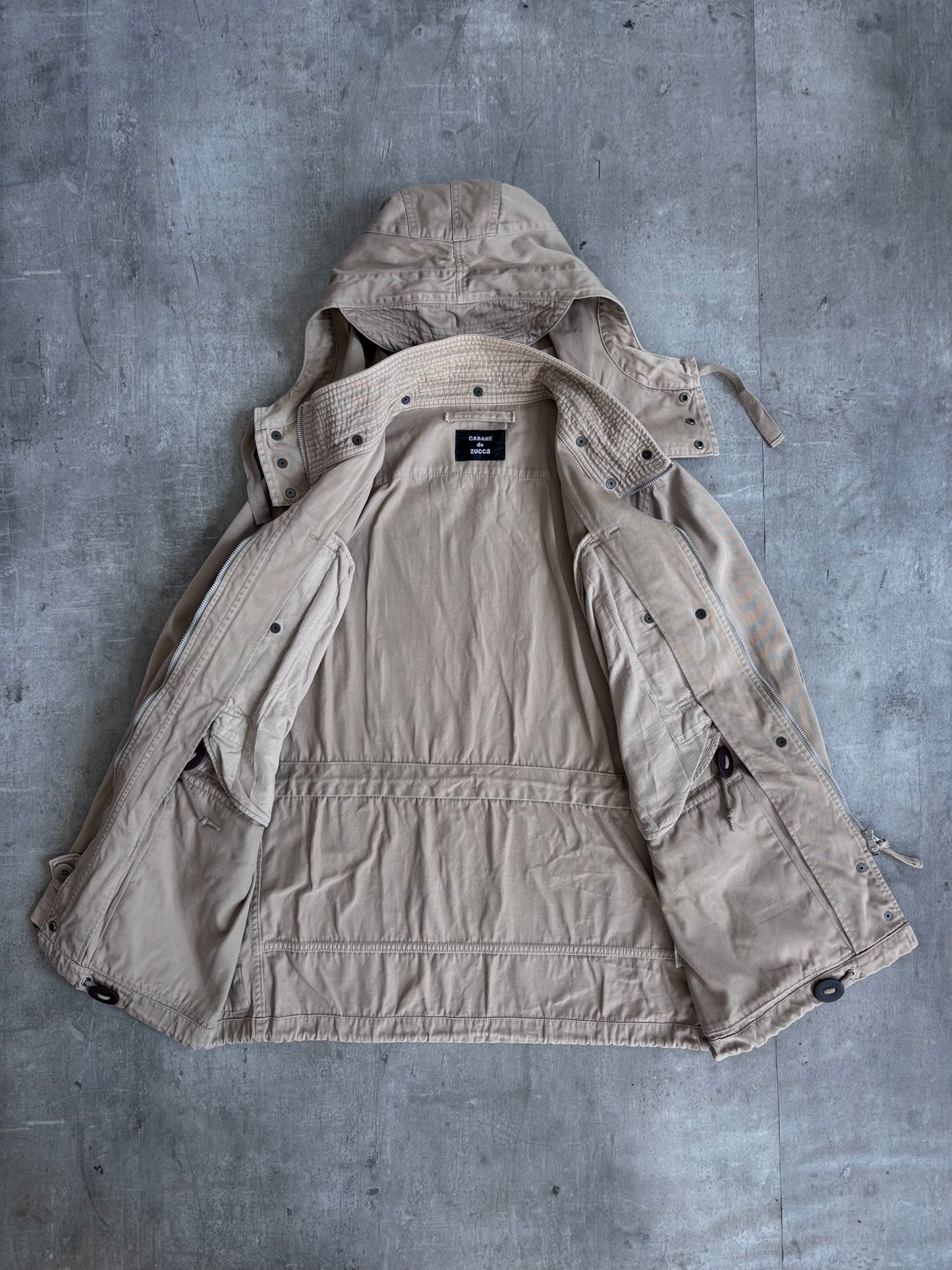 Cabane De Zucca Beige Hooded Parka