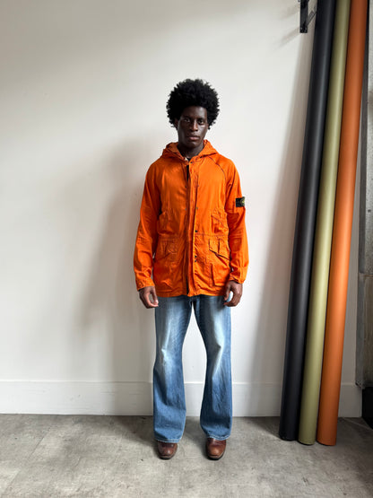 A/W 1996 Stone Island Burnt Orange Multi Pocket Raso Gommato Parka (Sold as seen)