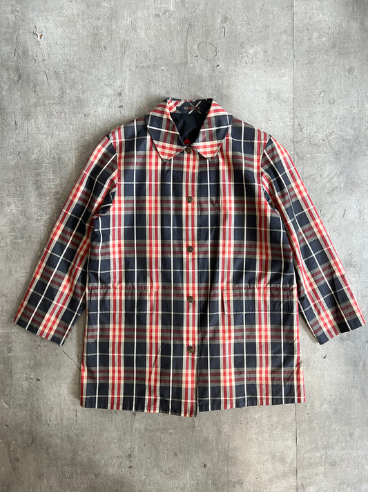 Burberry Red/Navy Nova Check Trenchcoat
