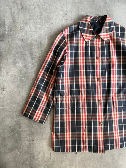 Burberry Red/Navy Nova Check Trenchcoat