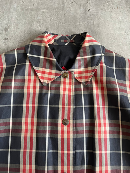 Burberry Red/Navy Nova Check Trenchcoat