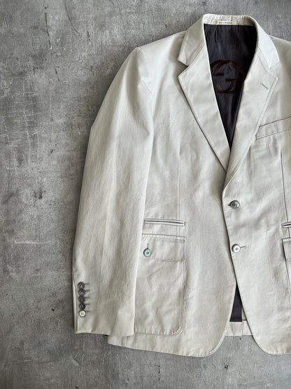 1998 Gucci Tom Ford Beige Cotton Blazer