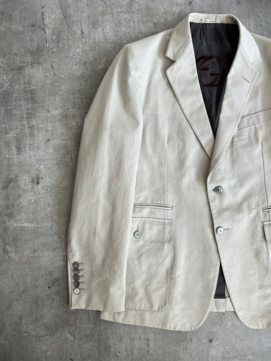 1998 Gucci Tom Ford Beige Cotton Blazer