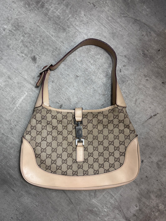 Gucci Cream Monogram Jackie Bag